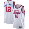 White Classic Luc Mbah a Moute Twill Basketball Jersey -76ers #12 Mbah a Moute Twill Jerseys, FREE SHIPPING