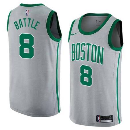 2017-18City Kenny Battle Twill Basketball Jersey -Celtics #8 Battle Twill Jerseys, FREE SHIPPING