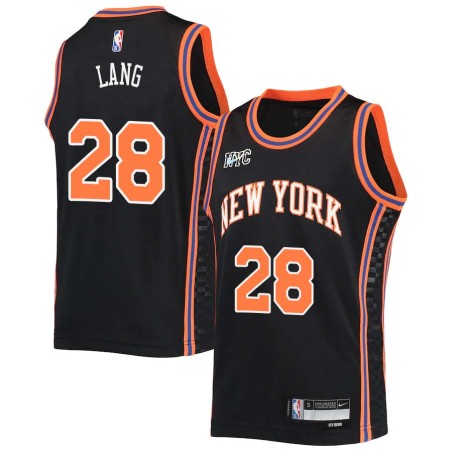 2021-22City Andrew Lang Twill Basketball Jersey -Knicks #28 Lang Twill Jerseys, FREE SHIPPING