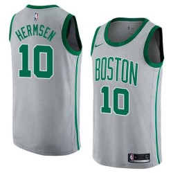 2017-18City Kleggie Hermsen Twill Basketball Jersey -Celtics #10 Hermsen Twill Jerseys, FREE SHIPPING