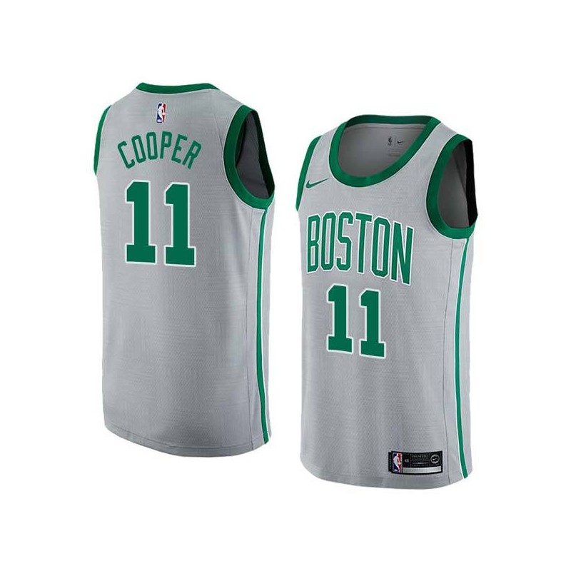 2017-18City Chuck Cooper Twill Basketball Jersey -Celtics #11 Cooper Twill Jerseys, FREE SHIPPING