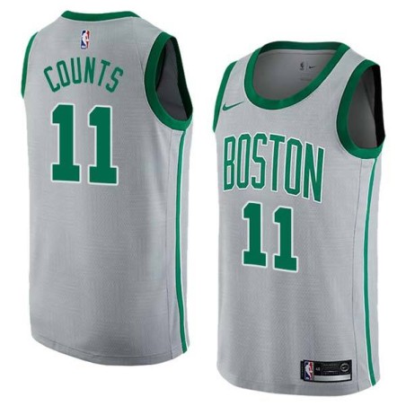 2017-18City Mel Counts Twill Basketball Jersey -Celtics #11 Counts Twill Jerseys, FREE SHIPPING