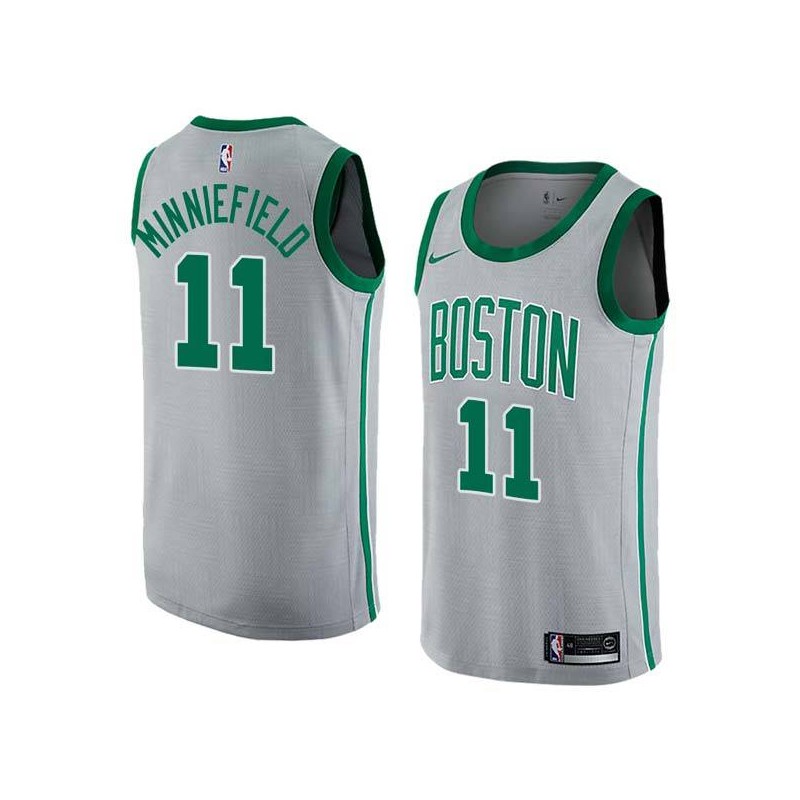 2017-18City Dirk Minniefield Twill Basketball Jersey -Celtics #11 Minniefield Twill Jerseys, FREE SHIPPING