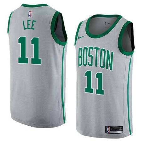 2017-18City Courtney Lee Twill Basketball Jersey -Celtics #11 Lee Twill Jerseys, FREE SHIPPING