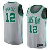 2017-18City Dwight Powell Twill Basketball Jersey -Celtics #12 Powell Twill Jerseys, FREE SHIPPING