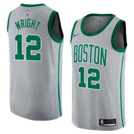 2017-18City Brandan Wright Twill Basketball Jersey -Celtics #12 Wright Twill Jerseys, FREE SHIPPING