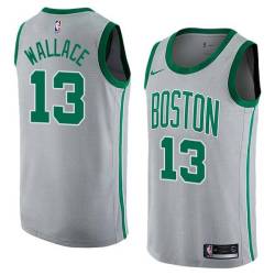 2017-18City Red Wallace Twill Basketball Jersey -Celtics #13 Wallace Twill Jerseys, FREE SHIPPING