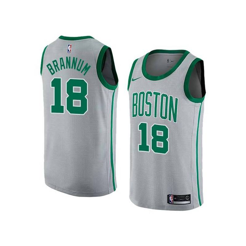 2017-18City Bob Brannum Twill Basketball Jersey -Celtics #18 Brannum Twill Jerseys, FREE SHIPPING