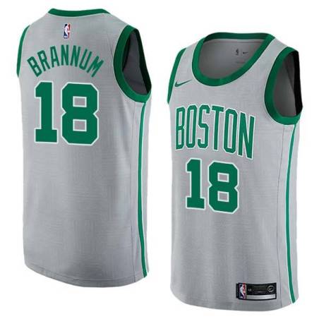 2017-18City Bob Brannum Twill Basketball Jersey -Celtics #18 Brannum Twill Jerseys, FREE SHIPPING