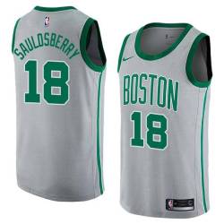 2017-18City Woody Sauldsberry Twill Basketball Jersey -Celtics #18 Sauldsberry Twill Jerseys, FREE SHIPPING