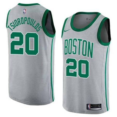 2017-18City Lou Tsioropoulos Twill Basketball Jersey -Celtics #20 Tsioropoulos Twill Jerseys, FREE SHIPPING