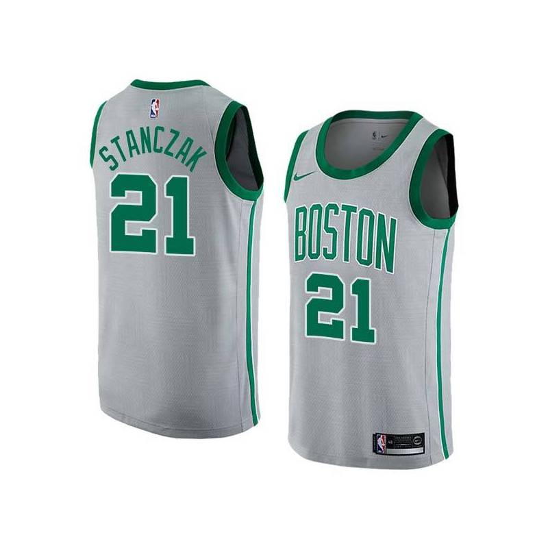 2017-18City Ed Stanczak Twill Basketball Jersey -Celtics #21 Stanczak Twill Jerseys, FREE SHIPPING