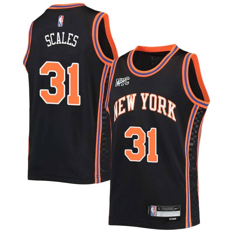 2021-22City DeWayne Scales Twill Basketball Jersey -Knicks #31 Scales Twill Jerseys, FREE SHIPPING