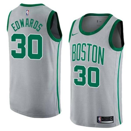 2017-18City Blue Edwards Twill Basketball Jersey -Celtics #30 Edwards Twill Jerseys, FREE SHIPPING