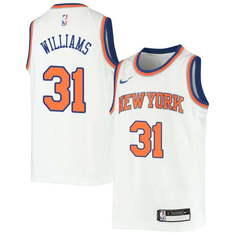 White Jerome Williams Twill Basketball Jersey -Knicks #31 Williams Twill Jerseys, FREE SHIPPING