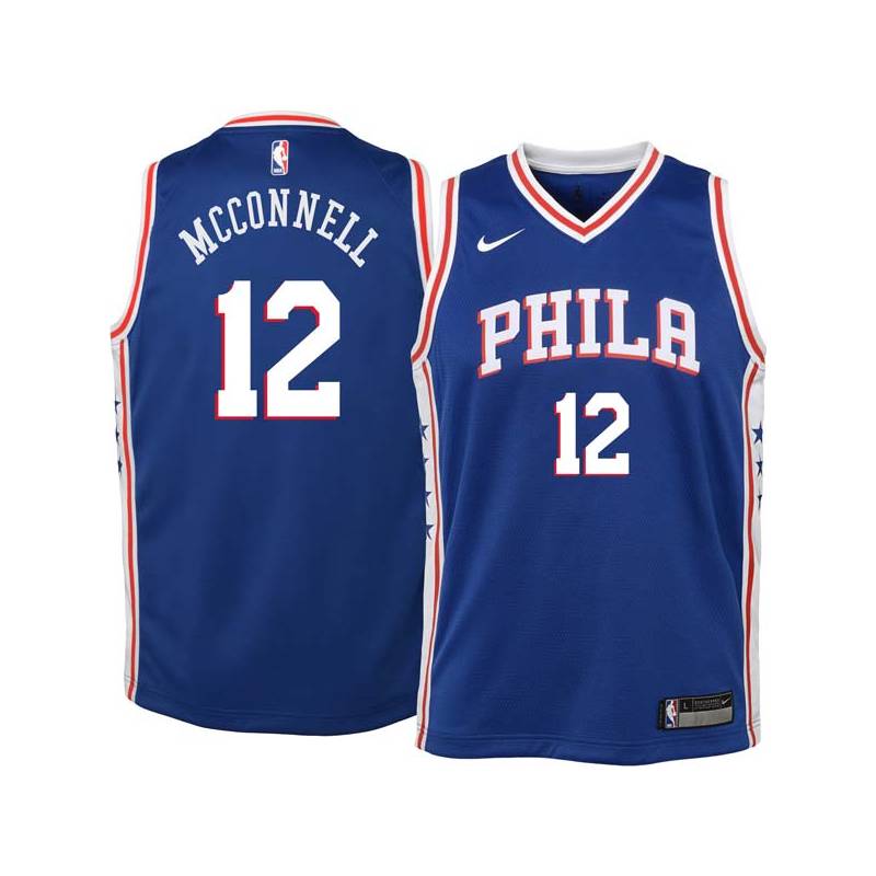 Blue T.J. McConnell Twill Basketball Jersey -76ers #12 McConnell Twill Jerseys, FREE SHIPPING