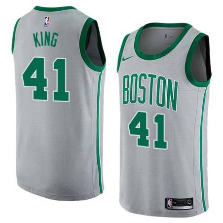 2017-18City Stacey King Twill Basketball Jersey -Celtics #41 King Twill Jerseys, FREE SHIPPING