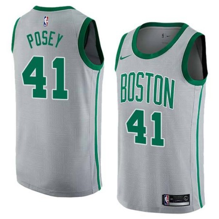 2017-18City James Posey Twill Basketball Jersey -Celtics #41 Posey Twill Jerseys, FREE SHIPPING