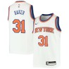 White Ron Baker Twill Basketball Jersey -Knicks #31 Baker Twill Jerseys, FREE SHIPPING
