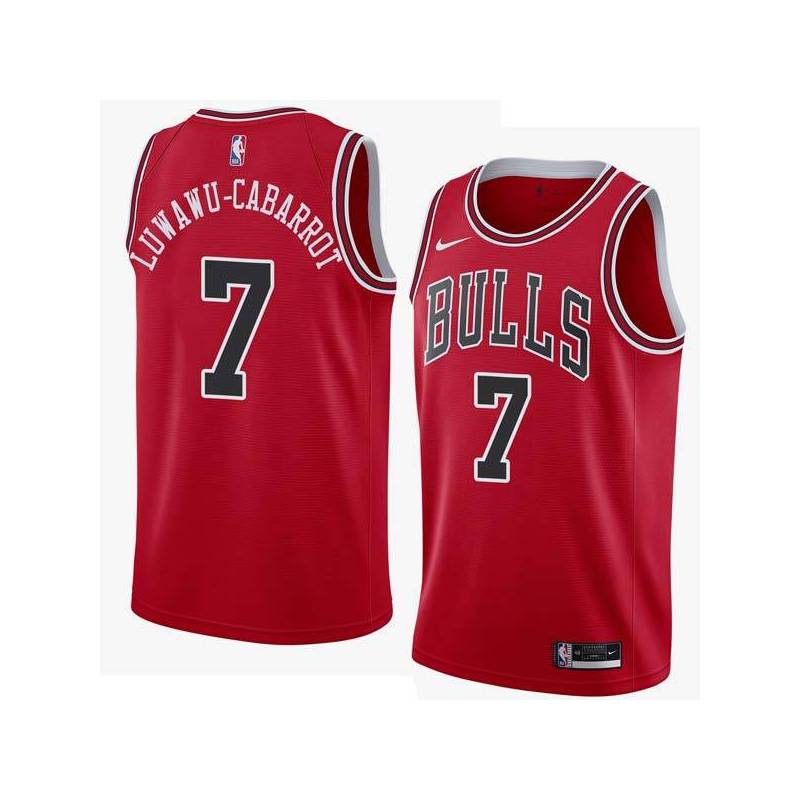 Red Timothe Luwawu-Cabarrot Bulls #7 Twill Basketball Jersey