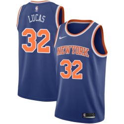 Blue Jerry Lucas Twill Basketball Jersey -Knicks #32 Lucas Twill Jerseys, FREE SHIPPING