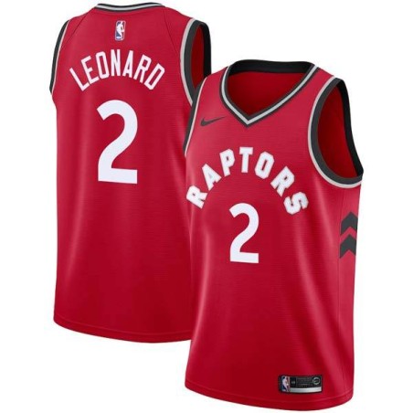 Red Kawhi Leonard Raptors #2 Twill Basketball Jersey