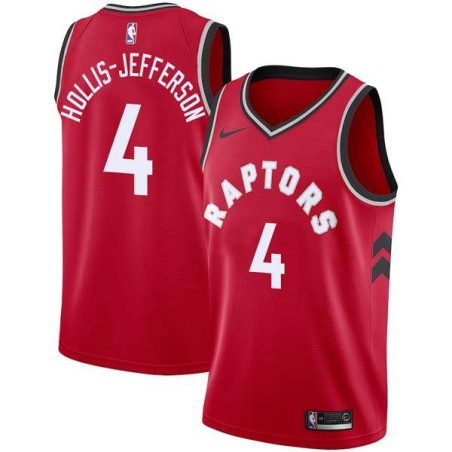 Red Rondae Hollis-Jefferson Raptors #4 Twill Basketball Jersey