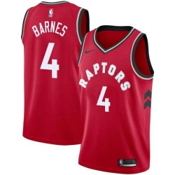 Red Scottie Barnes Raptors #4 Twill Basketball Jersey