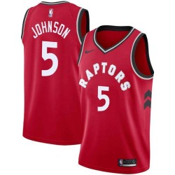 Red Stanley Johnson Raptors #5 Twill Basketball Jersey