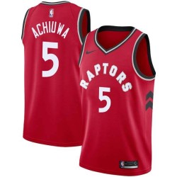 Red Precious Achiuwa Raptors #5 Twill Basketball Jersey