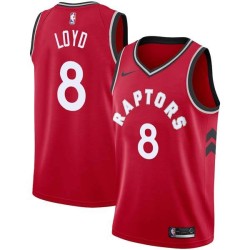 Red Jordan Loyd Raptors #8 Twill Basketball Jersey