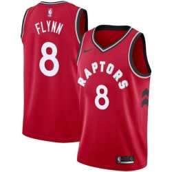 Red Malachi Flynn Raptors #8 Twill Basketball Jersey
