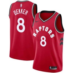 Red Sam Dekker Raptors #8 Twill Basketball Jersey