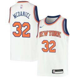 White Xavier McDaniel Twill Basketball Jersey -Knicks #32 McDaniel Twill Jerseys, FREE SHIPPING