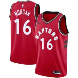 Red Juwan Morgan Raptors #16 Twill Basketball Jersey