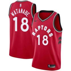 Red Yuta Watanabe Raptors #18 Twill Basketball Jersey