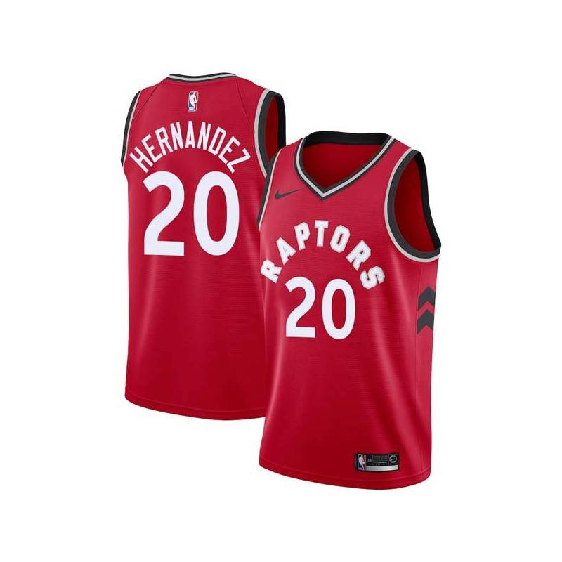 Red Dewan Hernandez Raptors #20 Twill Basketball Jersey