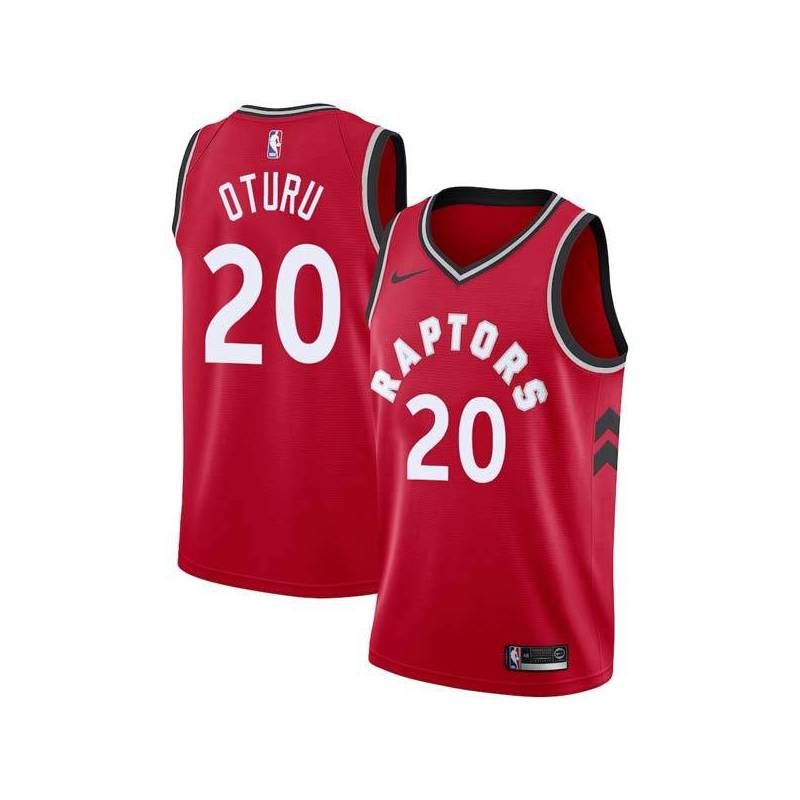 Red Daniel Oturu Raptors #20 Twill Basketball Jersey