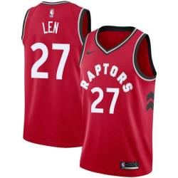 Red Alex Len Raptors #27 Twill Basketball Jersey