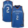 Blue Shai Gilgeous-Alexander Thunder #2 Twill Basketball Jersey