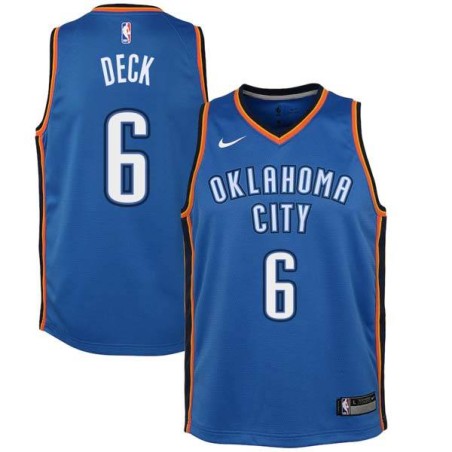 Blue Gabriel Deck Thunder #6 Twill Basketball Jersey