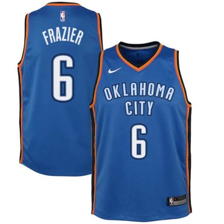 Blue Melvin Frazier Thunder #6 Twill Basketball Jersey