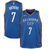 Blue Carmelo Anthony Thunder #7 Twill Basketball Jersey