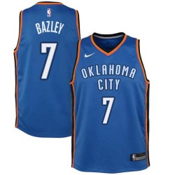 Blue Darius Bazley Thunder #7 Twill Basketball Jersey