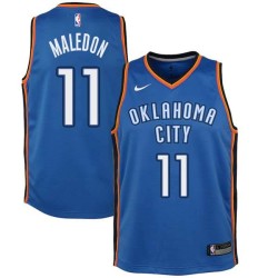 Blue Theo Maledon Thunder #11 Twill Basketball Jersey