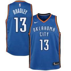 Blue Tony Bradley Thunder #13 Twill Basketball Jersey