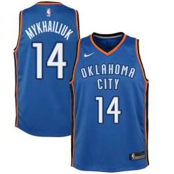 Blue Svi Mykhailiuk Thunder #14 Twill Basketball Jersey