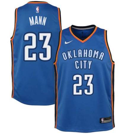 Blue Tre Mann Thunder #23 Twill Basketball Jersey