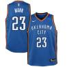 Blue Tre Mann Thunder #23 Twill Basketball Jersey