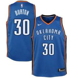 Blue Deonte Burton Thunder #30 Twill Basketball Jersey